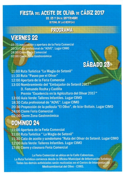 FIESTA DEL ACEITE 2017 22,23 Y 24 DE SEPTIEMBRE